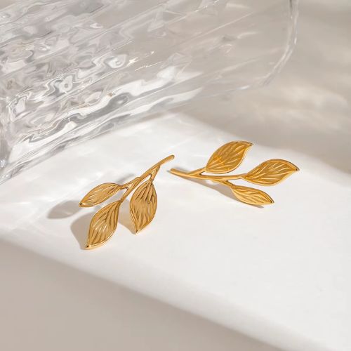 Golden Leaf Vine  Earrings