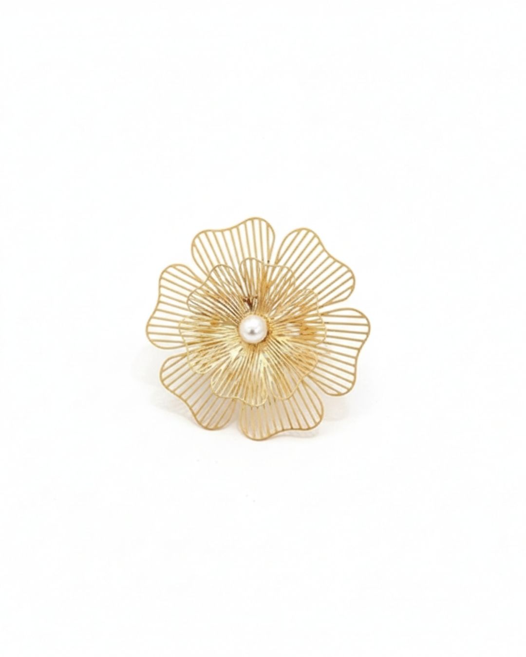 Statement Ring with Pearl Center