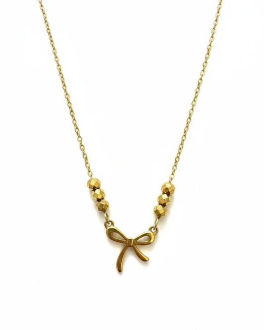 Golden Knot Charm Necklace
