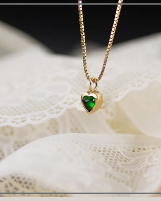 Emerald Love Charm Necklace