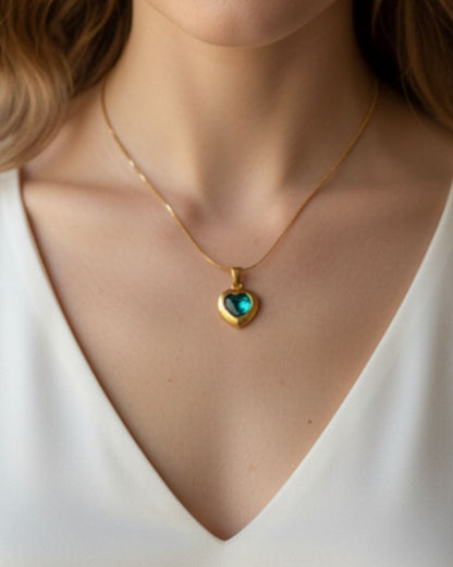 Emerald Heart Glow Necklace