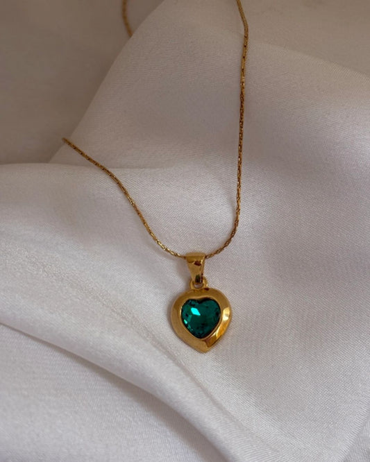 Emerald Heart Glow Necklace