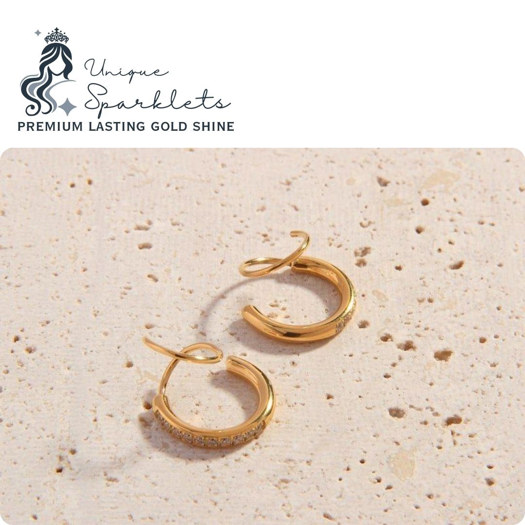 Twist Loop Gold Huggie Earrings