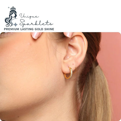 Twist Loop Gold Huggie Earrings