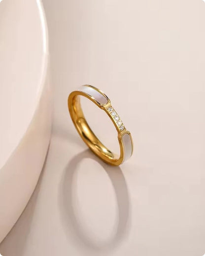 Ivory Grace Crystal Band Ring