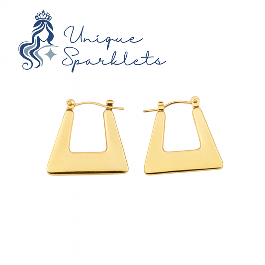 Geometric Trapezoid Hoop Earrings
