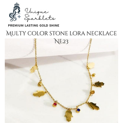Multy Color Stone Lora Necklace